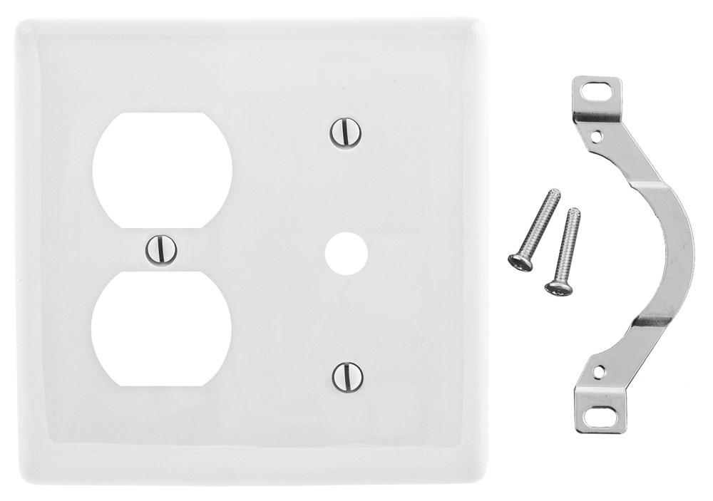 WALLPLATE, 2-G, 1) DUP 1) .406&#34; OPNG, WH