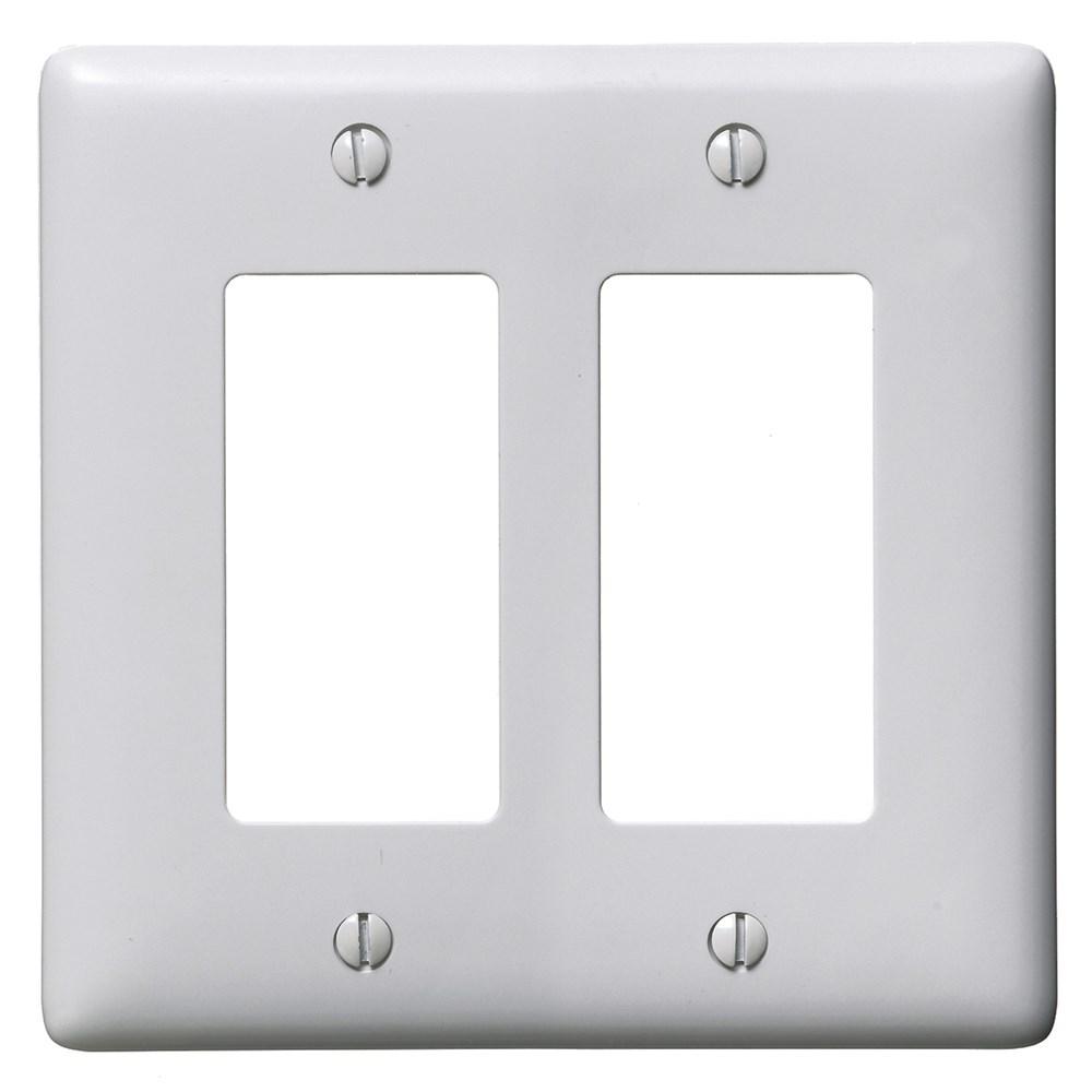 WALLPLATE, 2-G, 2) RECT, OW