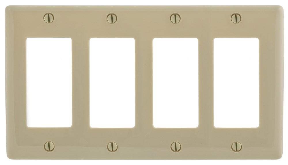 WALLPLATE, 4-G, 4) RECT, IVORY