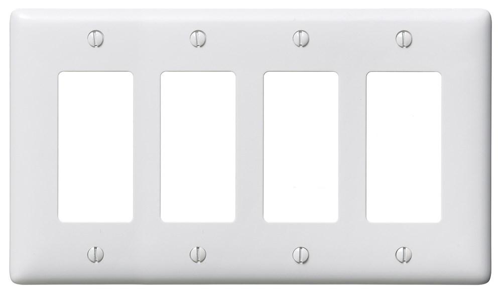 WALLPLATE, 4-G, 4) RECT, WHITE