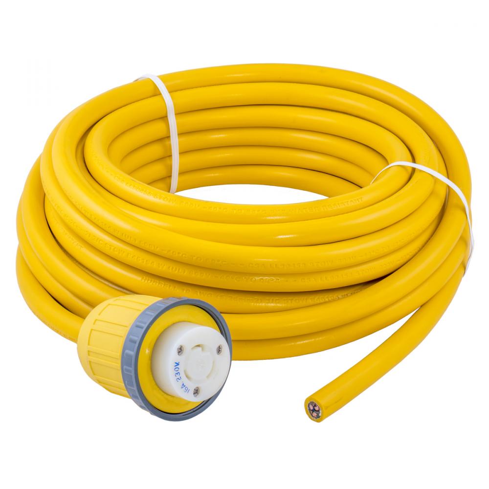 MARINE CABLE, 16A 230V, 50&#39; YELLOW