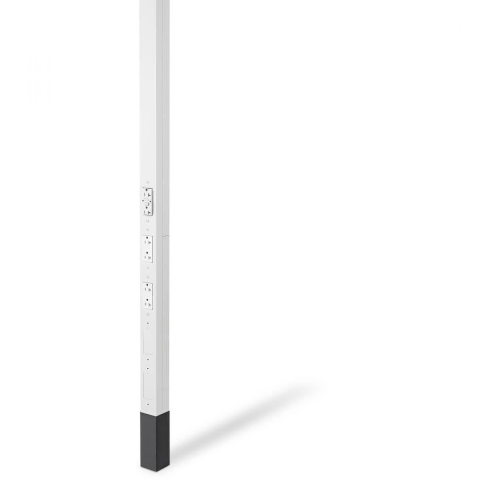 SVCE POLE, 10&#39;2&#34;, 1 GFCI, 2 SL REC, WHT