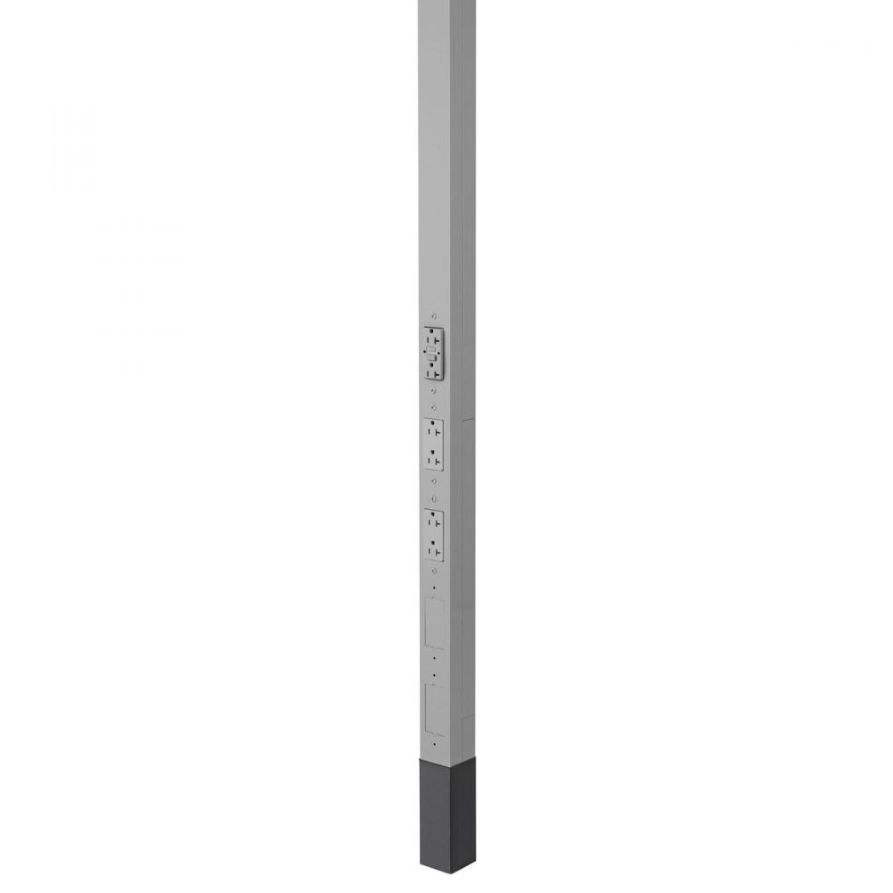 SVCE POLE, 10&#39;2&#34;, 1 GFCI, 2 SL REC, GRY