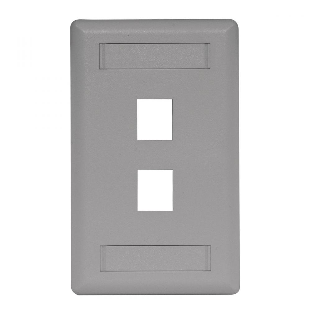 PLATE, WALL,FLUSH,1-G,2PORT,GY