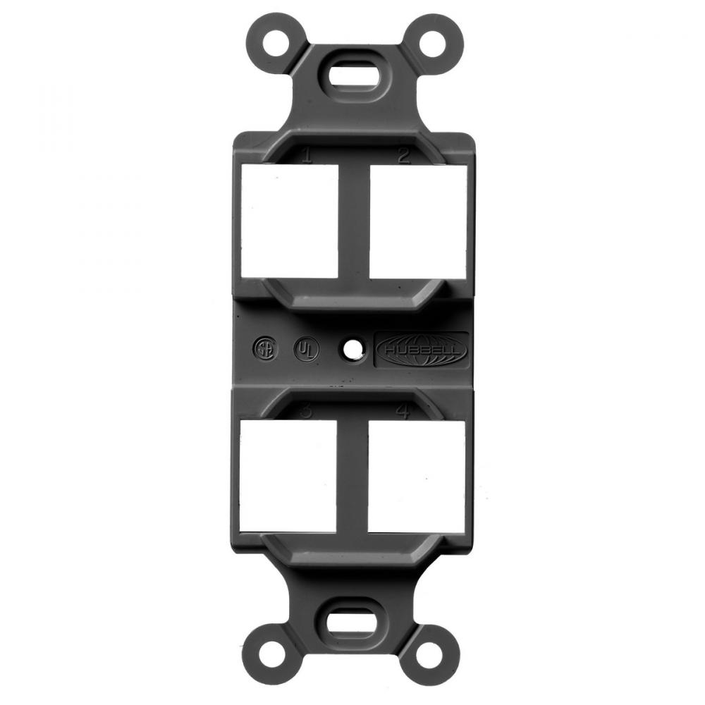 STYLELINE DUPLEX OUTLET FRAME, 4 P,BK