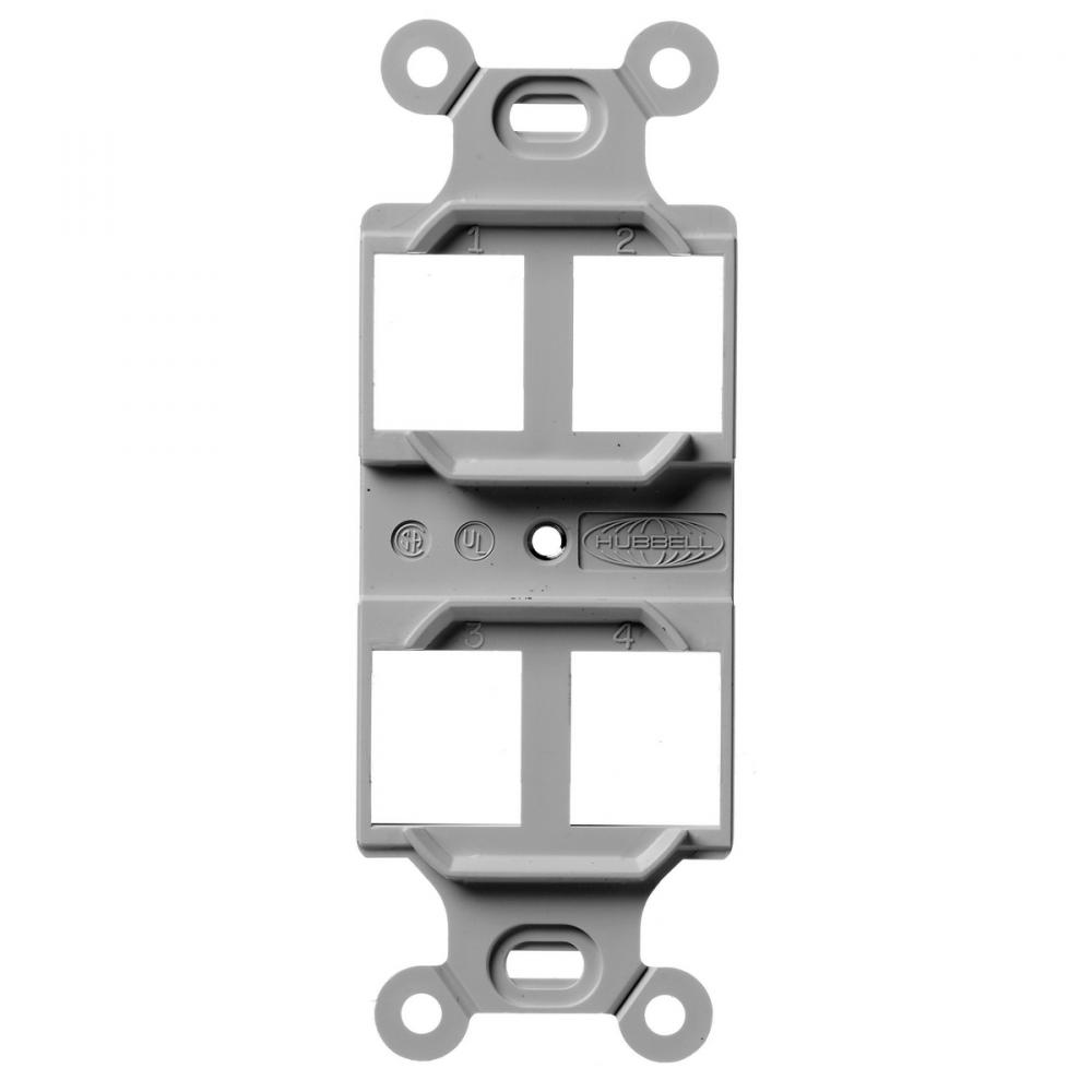 STYLELINE DUPLEX OUTLET FRAME, 4 P,GY