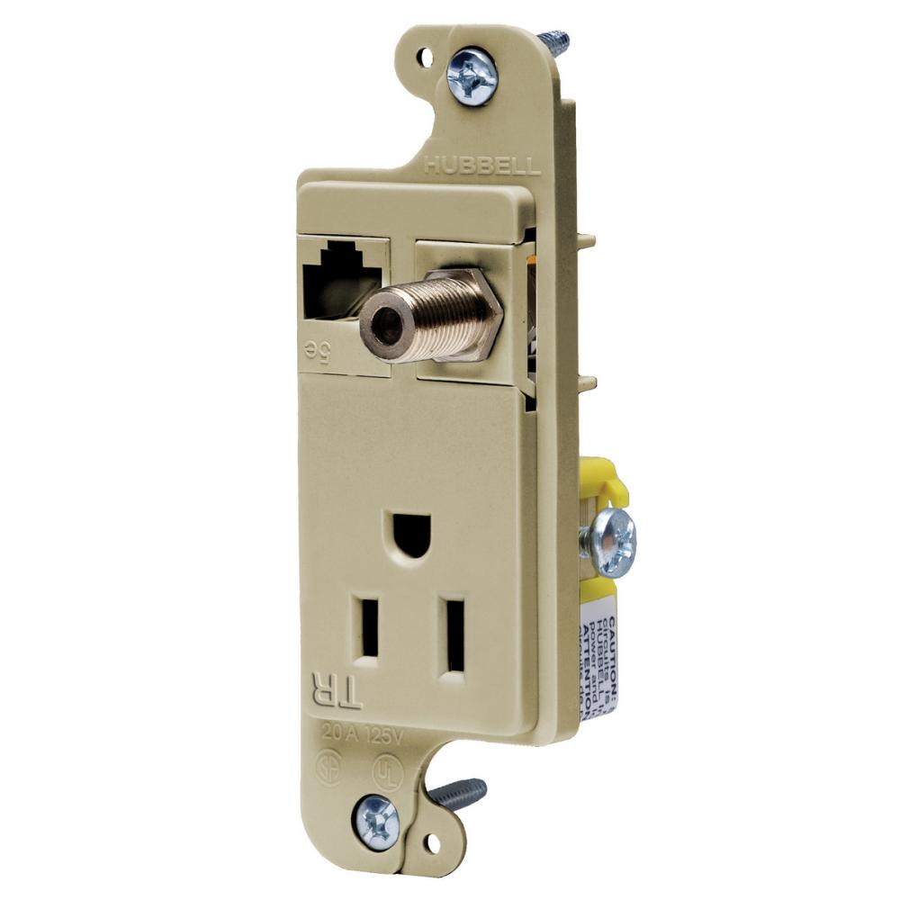 JLOAD 15A MEDIA OUTLET TR,  IVORY