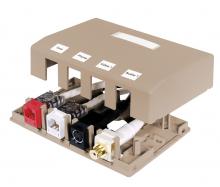 Hubbell Wiring Device-Kellems ISB4AL - HOUSING, SURFACE MOUNT,4 PORT,AL