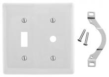 Hubbell Wiring Device-Kellems NP112OW - WALLPLATE, 2-G, 1) TOG 1) .406" OPNG, OW