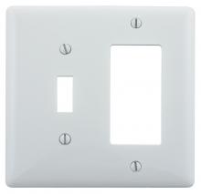 Hubbell Wiring Device-Kellems NP126WNA - WALLPLATE, 2-G, 1) TOG 1) REC, WHITE