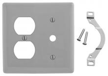 Hubbell Wiring Device-Kellems NP128GY - WALLPLATE, 2-G, 1) DUP 1) .406" OPNG, GY