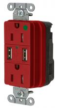 Hubbell Wiring Device-Kellems SNAP8200USBR - USB CHGR SNAP HG 15A125V DUP 3A5V PT RED