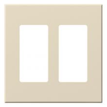 Lutron Electronics VWP-2R-LA - VAREO WALLPLATE 2GNG RECEPT LIGHT ALMOND